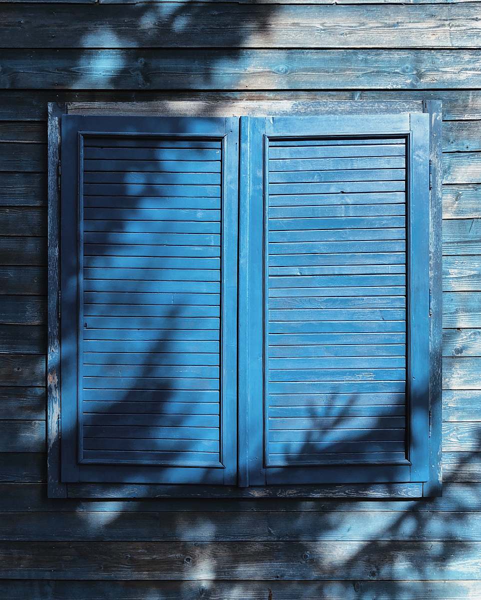 home decor closed blue window curtain